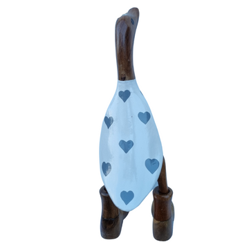 Wooden duck back view heart