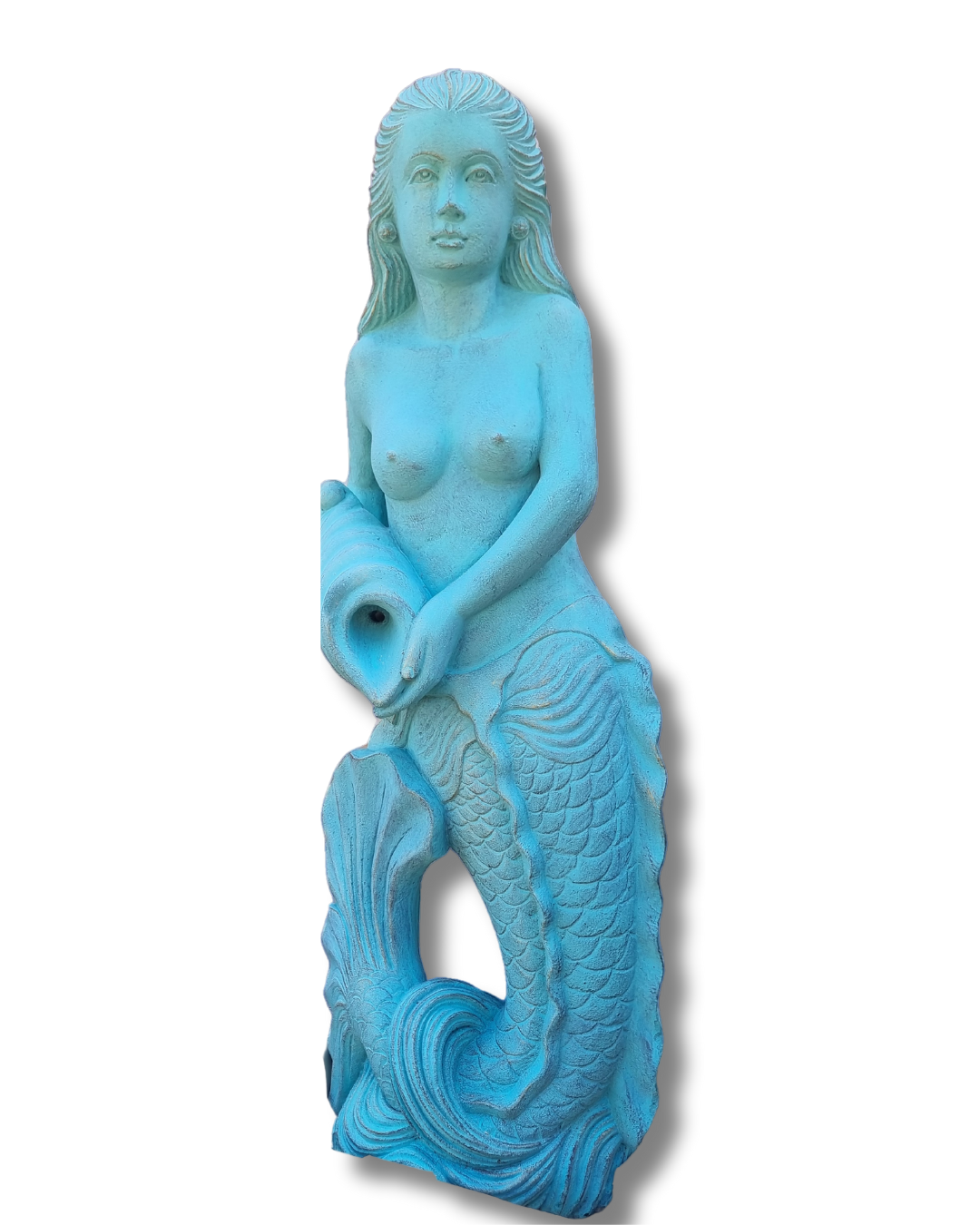 Mermaid Garden Statue Sculpture TURQUOISE