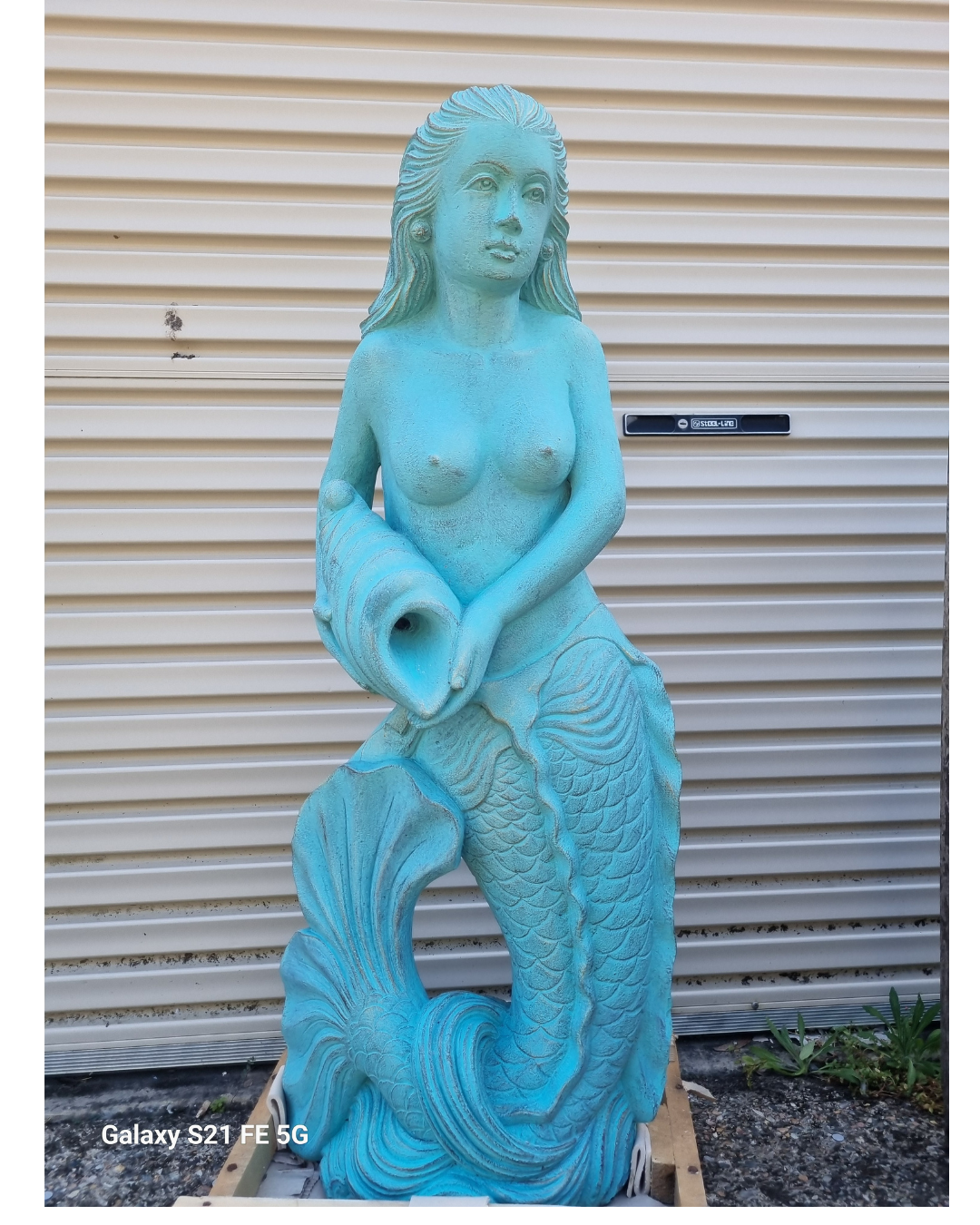 Mermaid Garden Statue Sculpture TURQUOISE