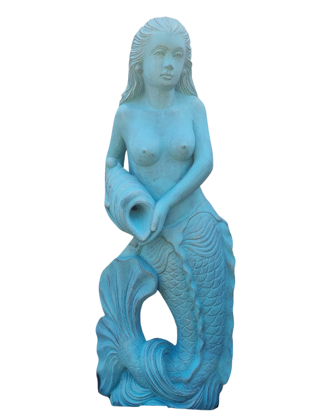Mermaid Garden Statue Sculpture TURQUOISE