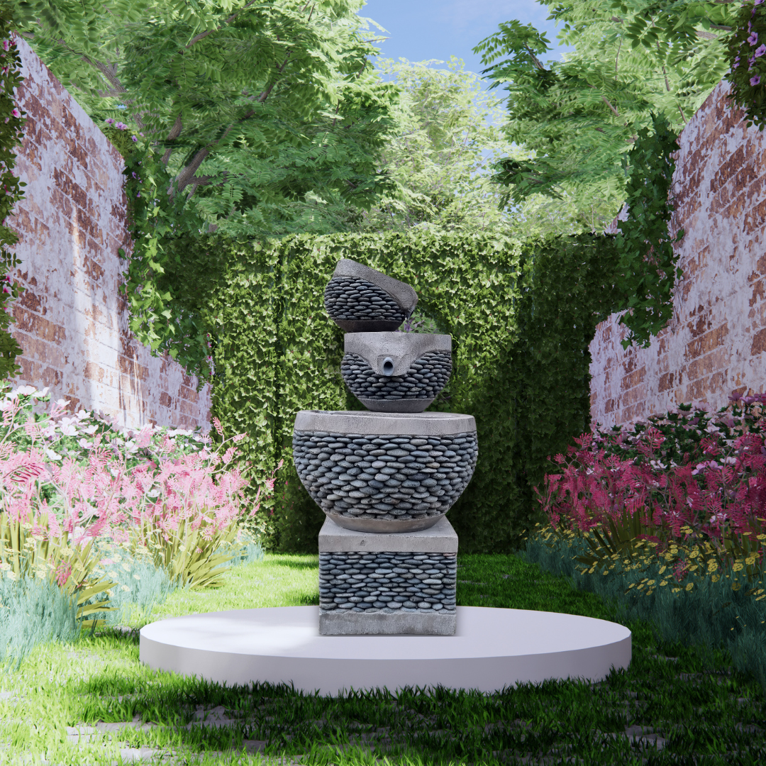 Pebble Style Cascading Water Feature