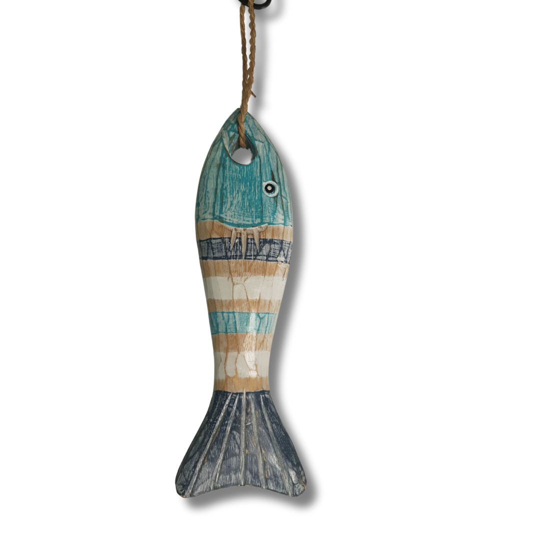 Wooden Fish Hanging on Rope