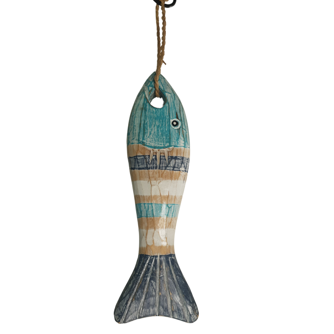 Wooden Fish Hanging on Rope