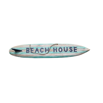 Beach House Rustic Style Surf Board Sign