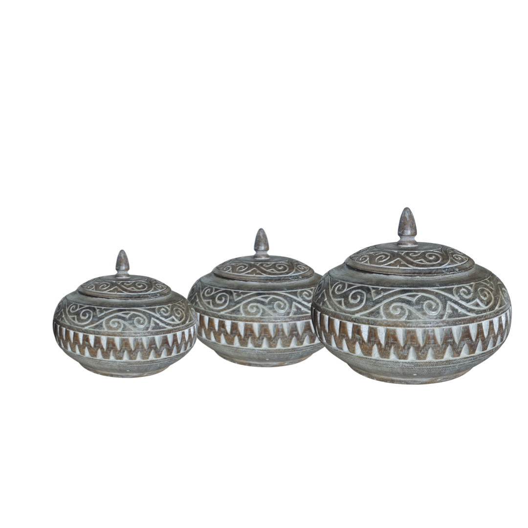 Boho Harmony Wooden Bowl Collection
