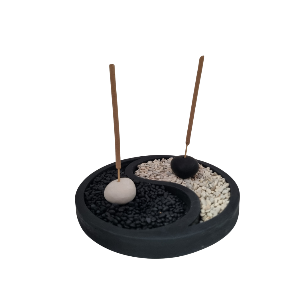 Stone Carved Statues Incense Holder Yin Yang 