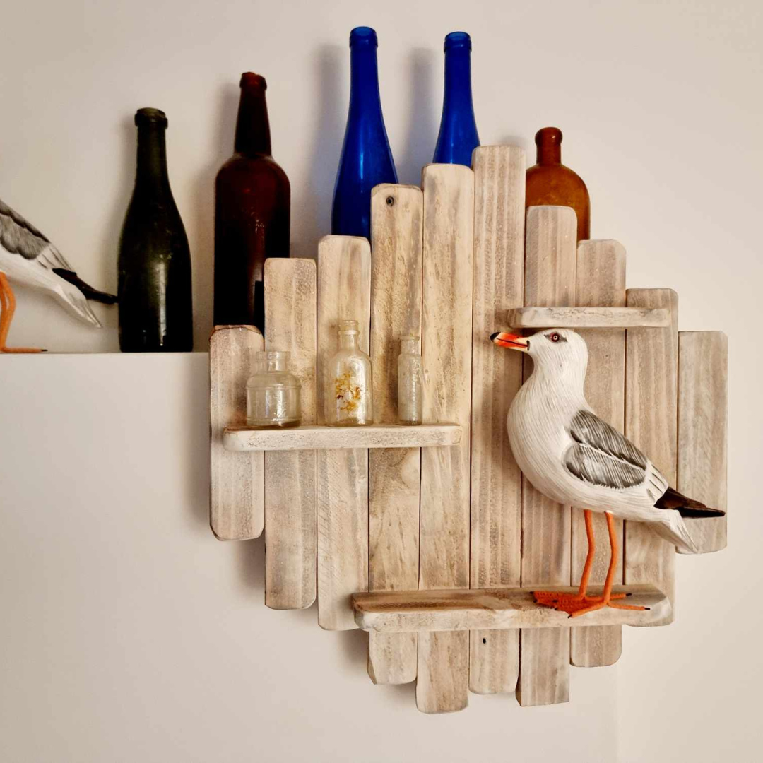 Seagull Wooden Hand Carved Design