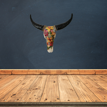 Rustic Bull Skull Resin Wall Art