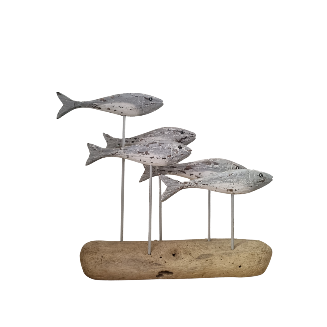 School Of Fish on Drift Wood Rustic