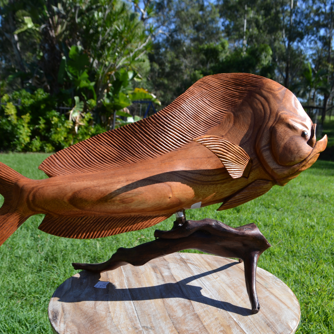 Mahi Mahi Wooden Fish Carving