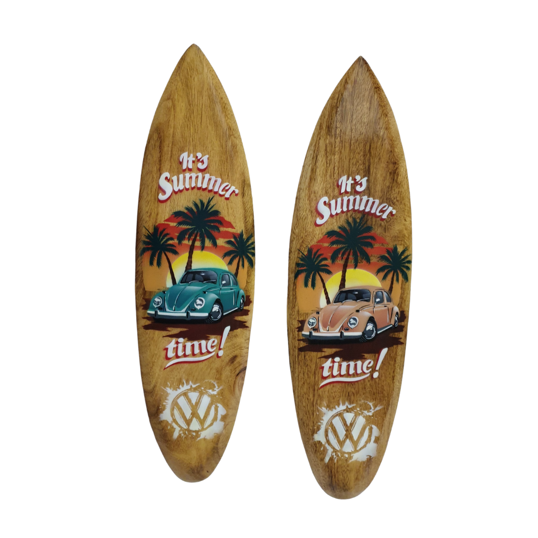 Surf Board Wall Art Sign VW Beetle It Summer Time