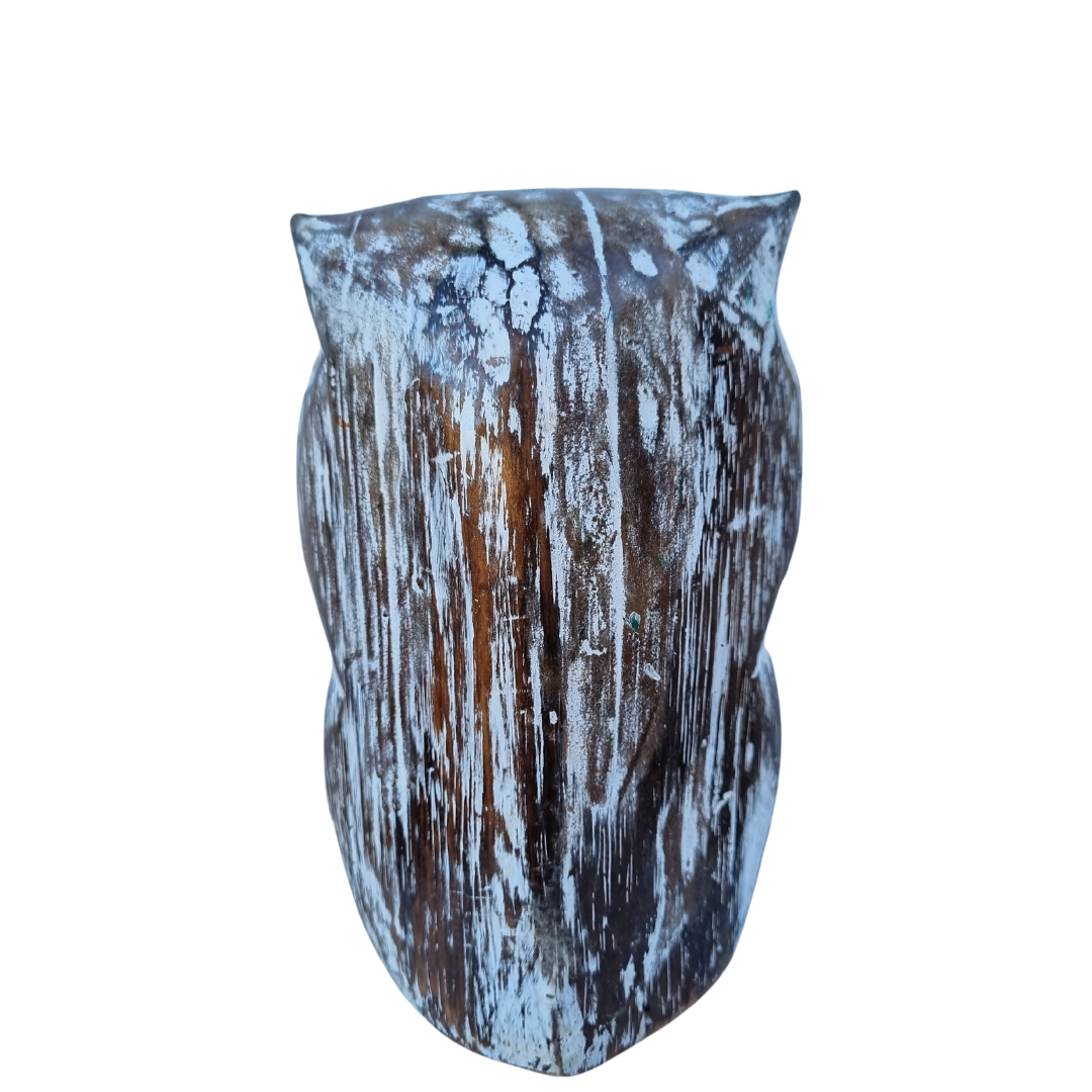 Owl Wooden Statues Set of Three