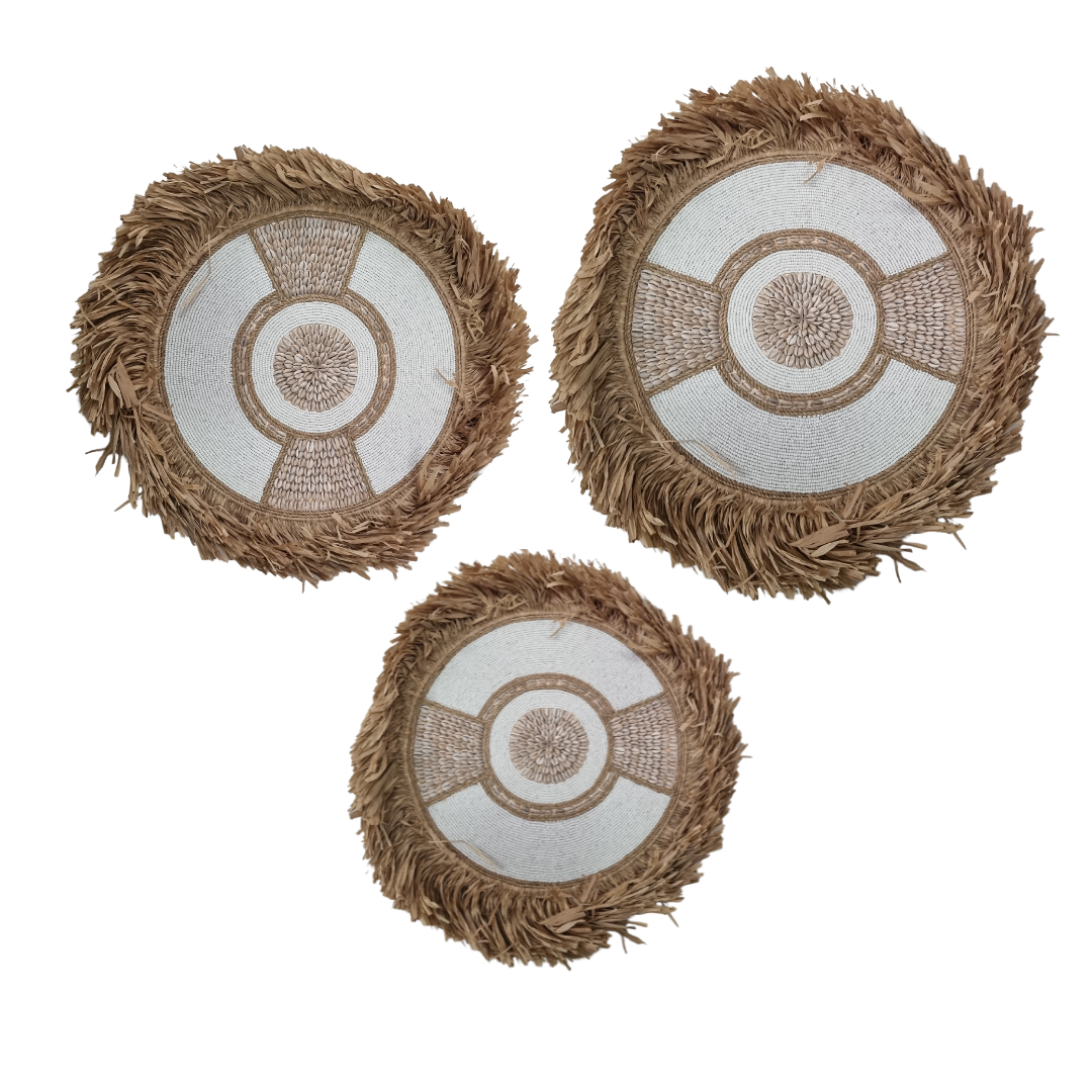 Boho Style Shield Wall Art Beige