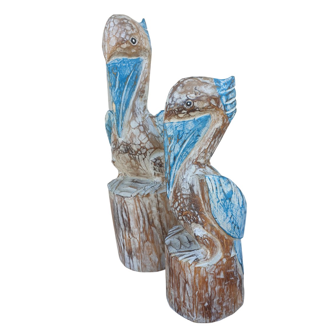 Pelican Statues Wooden Decor