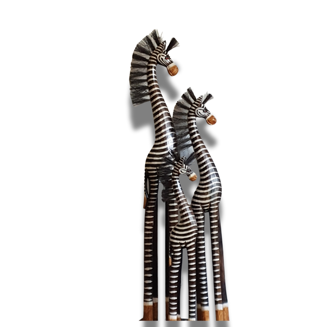 Wooden Zebra Statues 