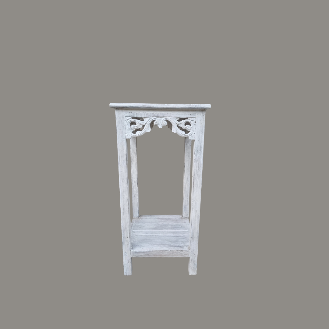 Rustic White Wooden Plant Stands