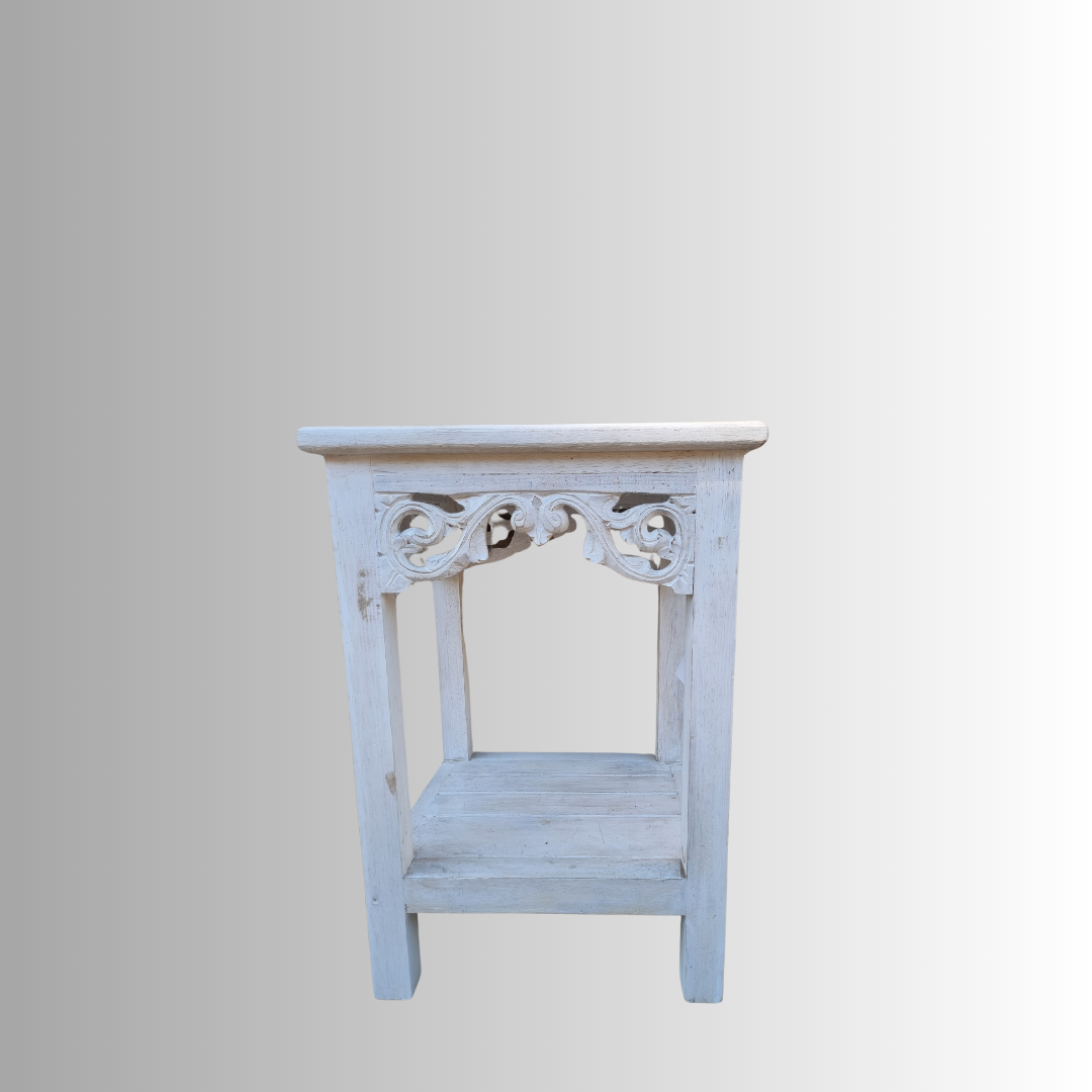 Rustic White Wooden Plant Stands