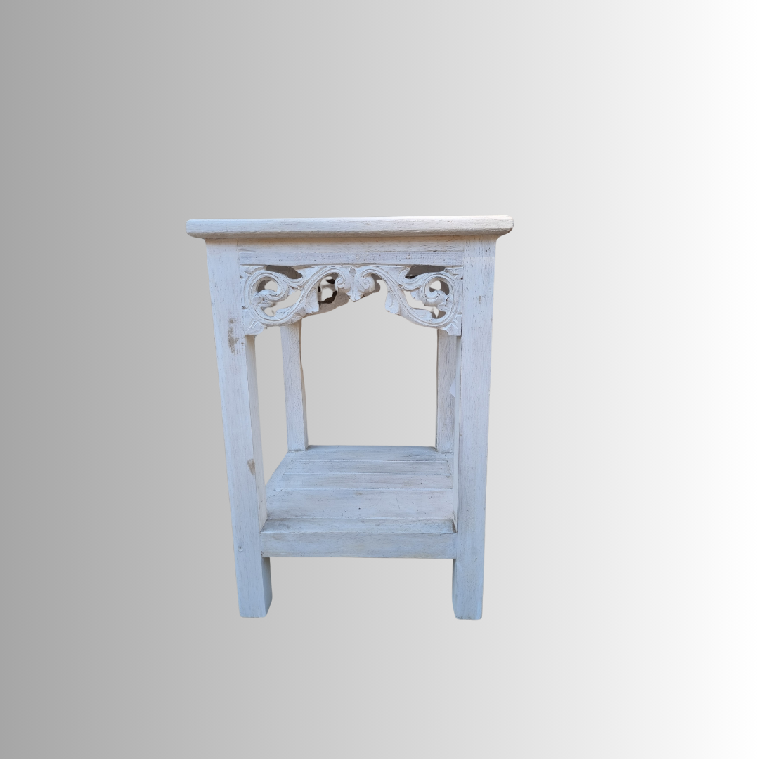 Rustic White Wooden Plant Stands