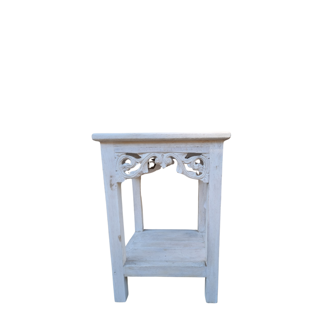 Rustic White Wooden Plant Stands