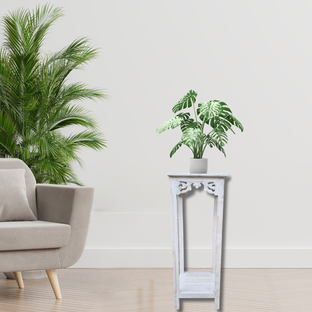 Rustic White Wooden Plant Stands