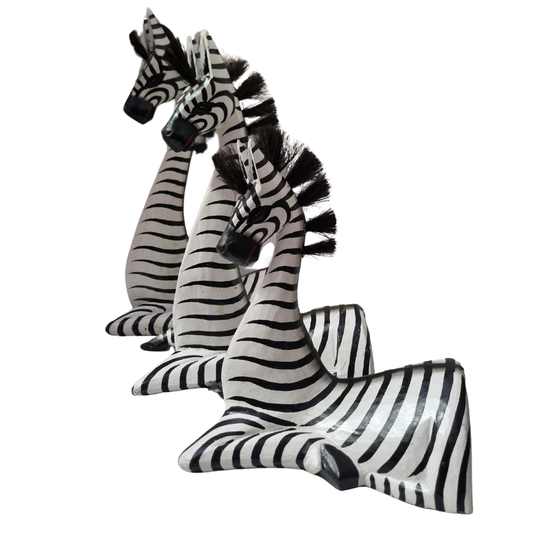 Sitting Zebra Statues Wooden Designs