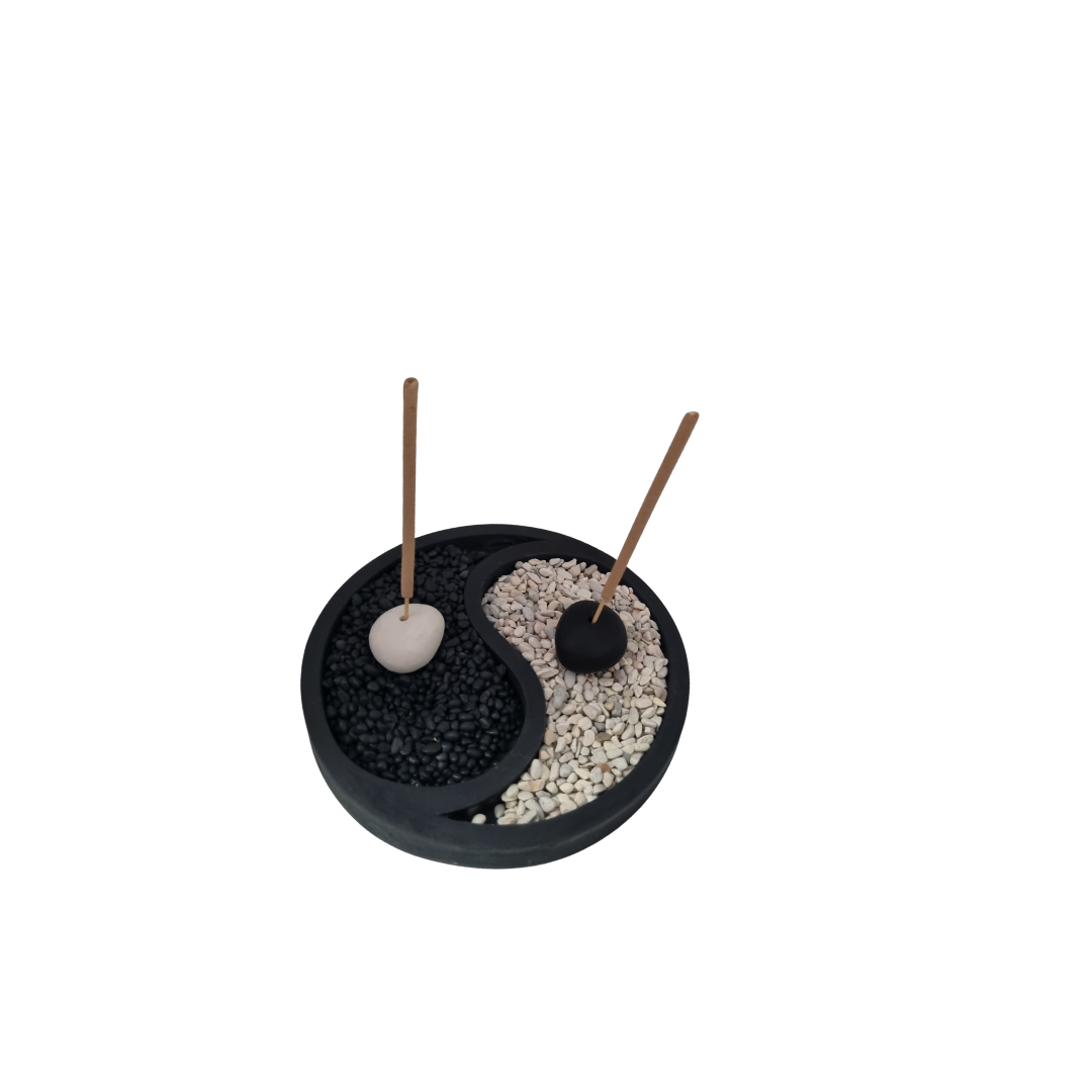 Stone Carved Statues Incense Holder Yin Yang 