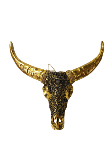 Boho Bull Skull Rustic Wall Art