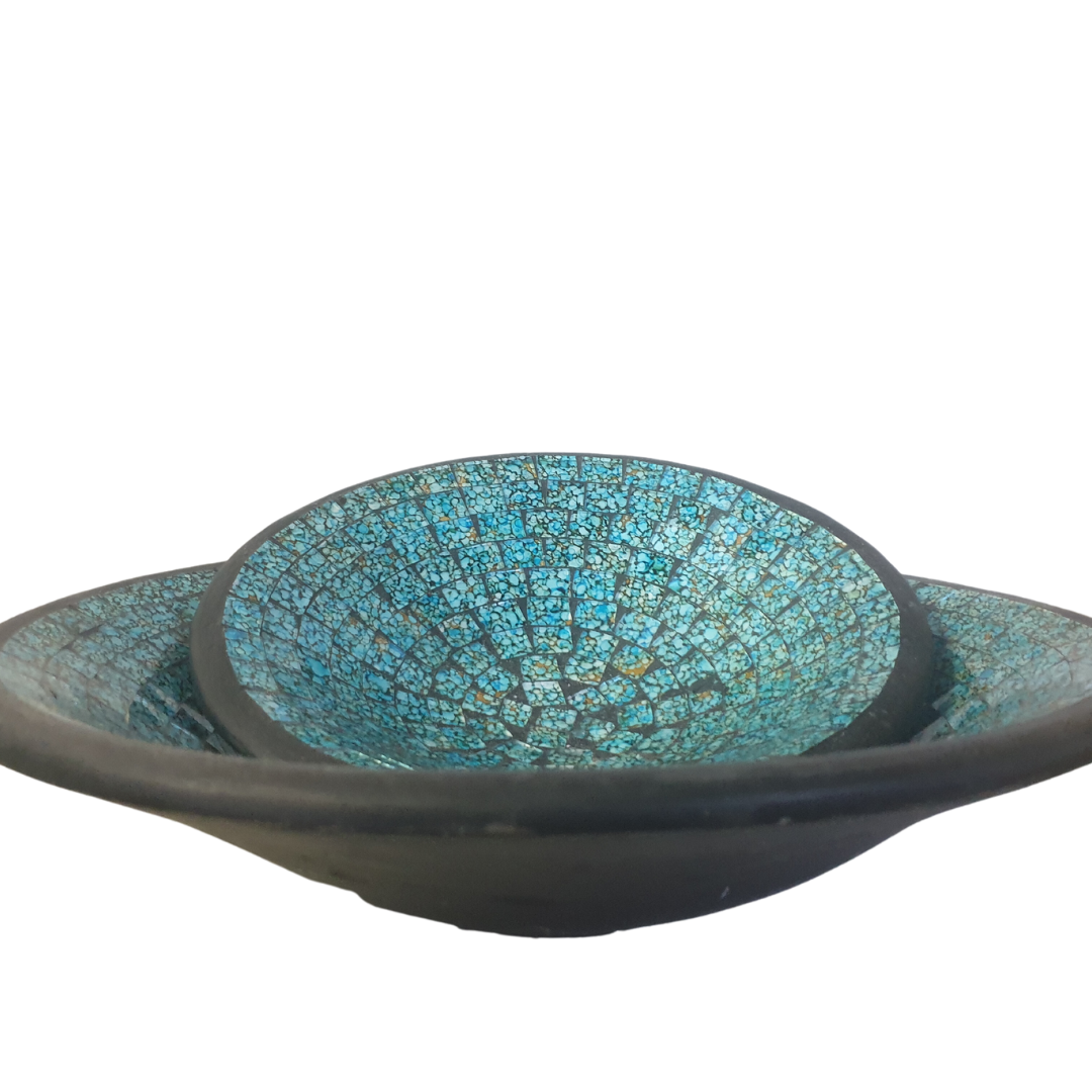 Mosaic Tile Bowl Turquoise large and medium