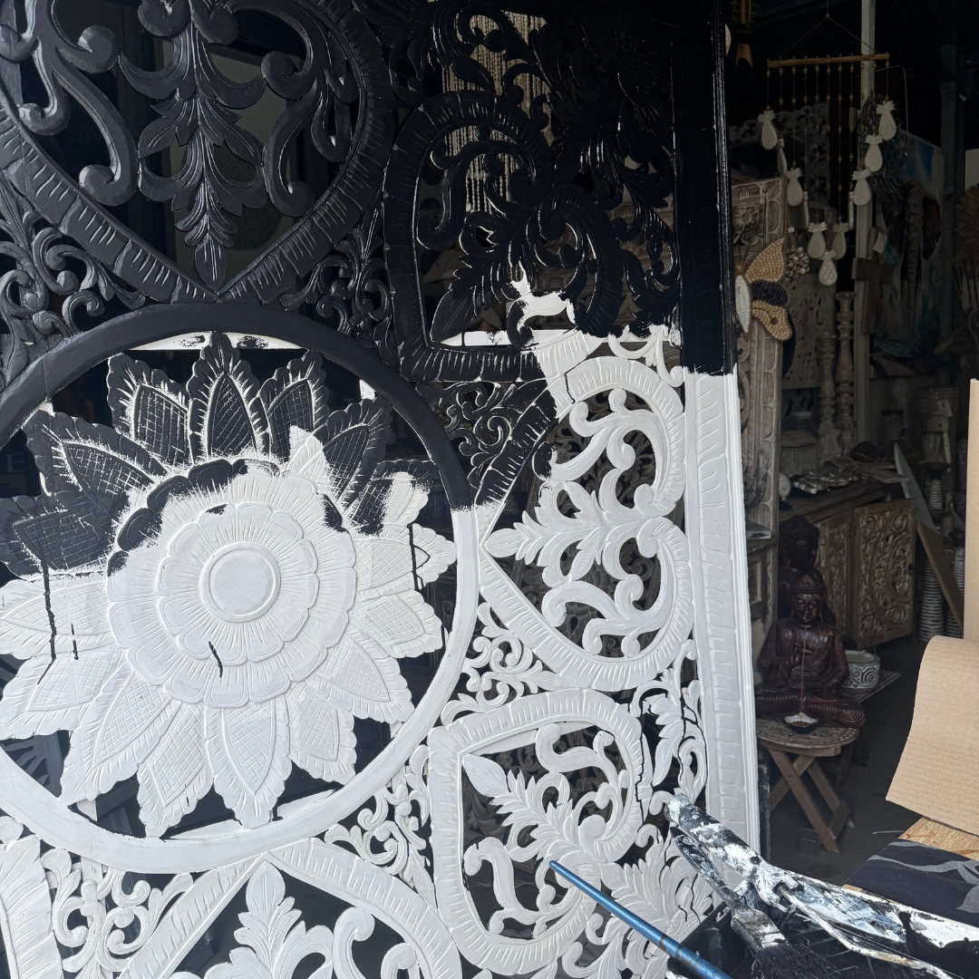 creating the colour of the panel we undercoast with a white undercoast and paint usually with a semi matt type of paint 