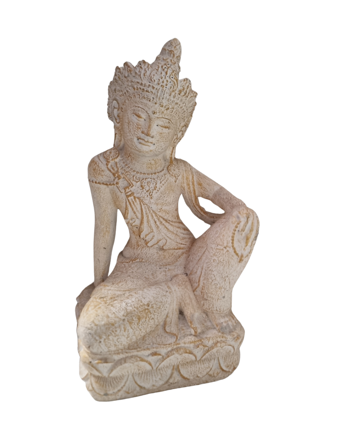 This is the Dewi Sari figure — the graceful seated goddess in a relaxed, open pose. 