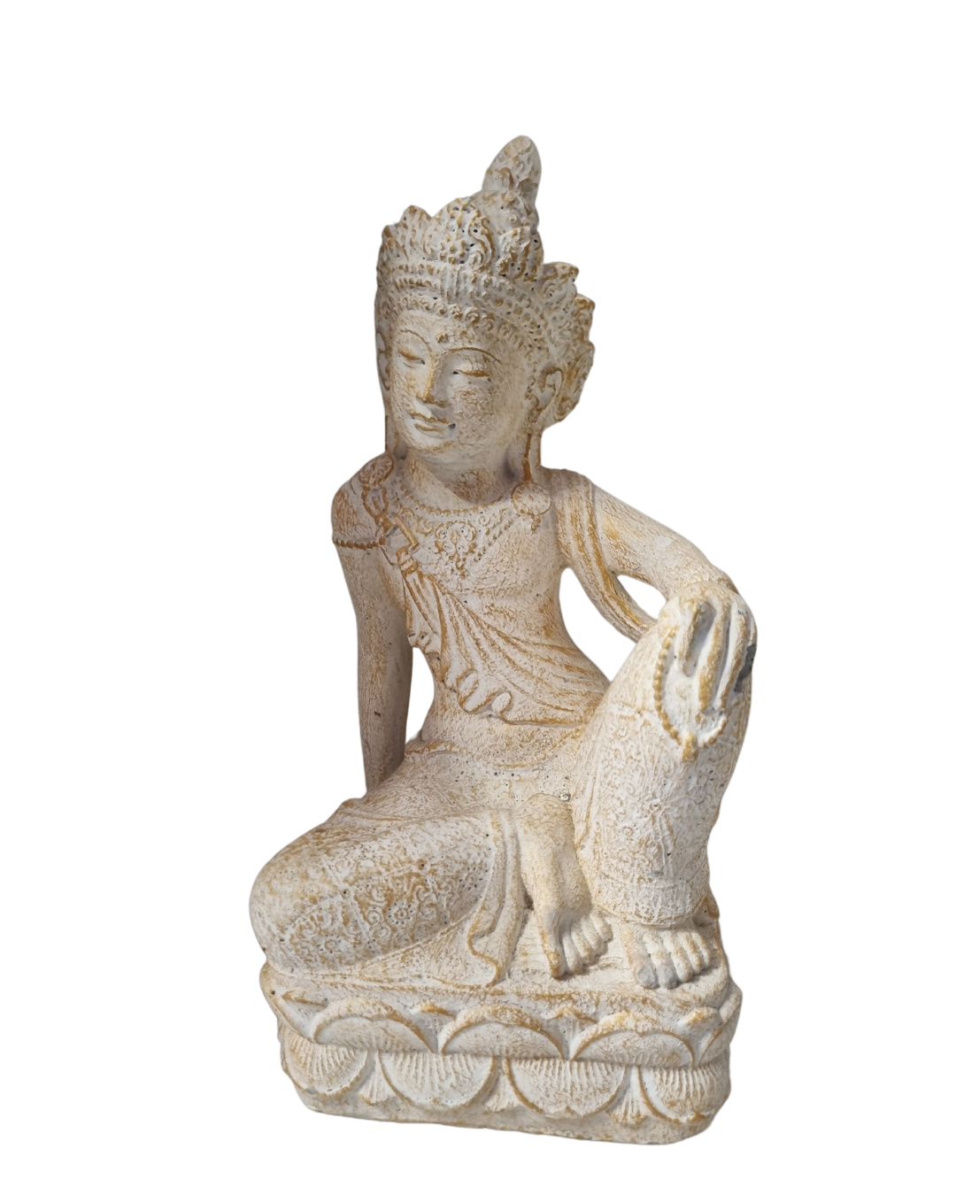 This is the Dewi Sari figure — the graceful seated goddess in a relaxed, open pose. 