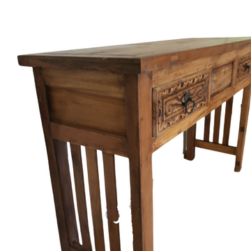 Balinese Teak Console Table Buffet – Hand-Carved Reclaimed Wood Furniture