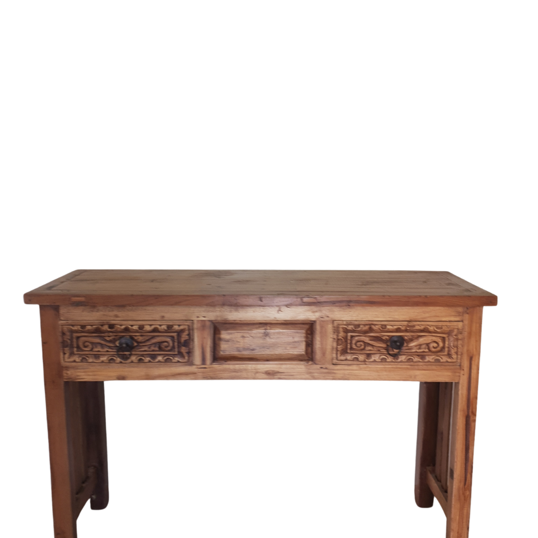 Balinese Teak Console Table Buffet – Hand-Carved Reclaimed Wood Furniture