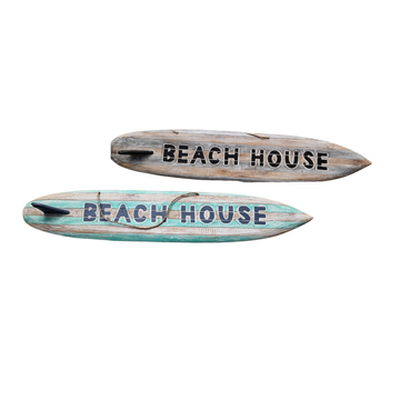 Beach House Rustic Style Surf Board Sign