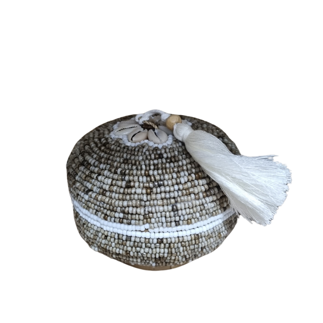 Beaded Bamboo Trinket Box