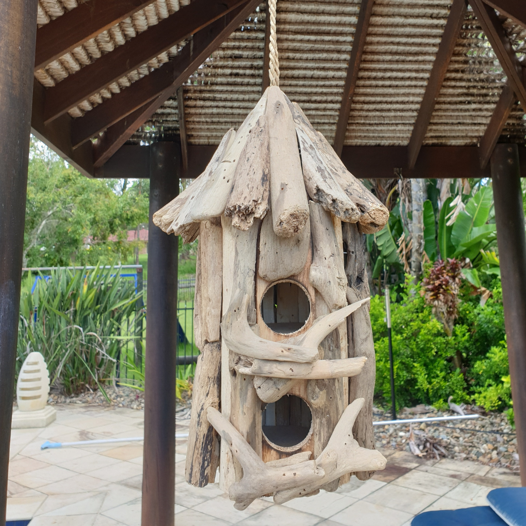 Driftwood Bird House Twin Door style 2