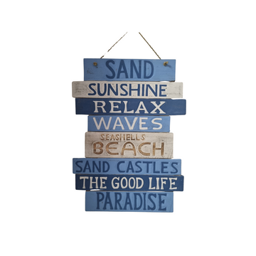 Coastal Beach House Wall Sign set on a white back ground 