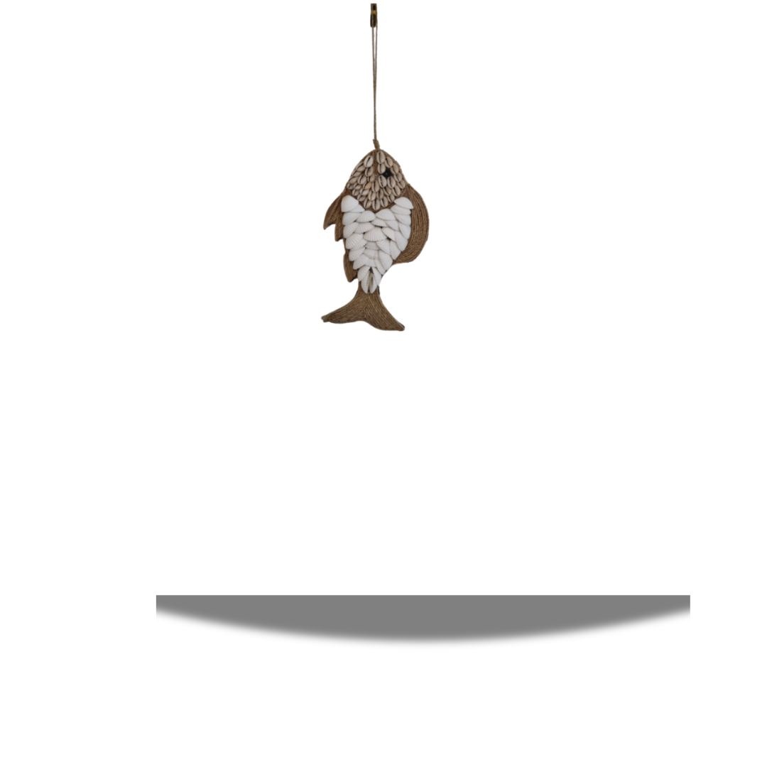 Fish shell jute rope decor 