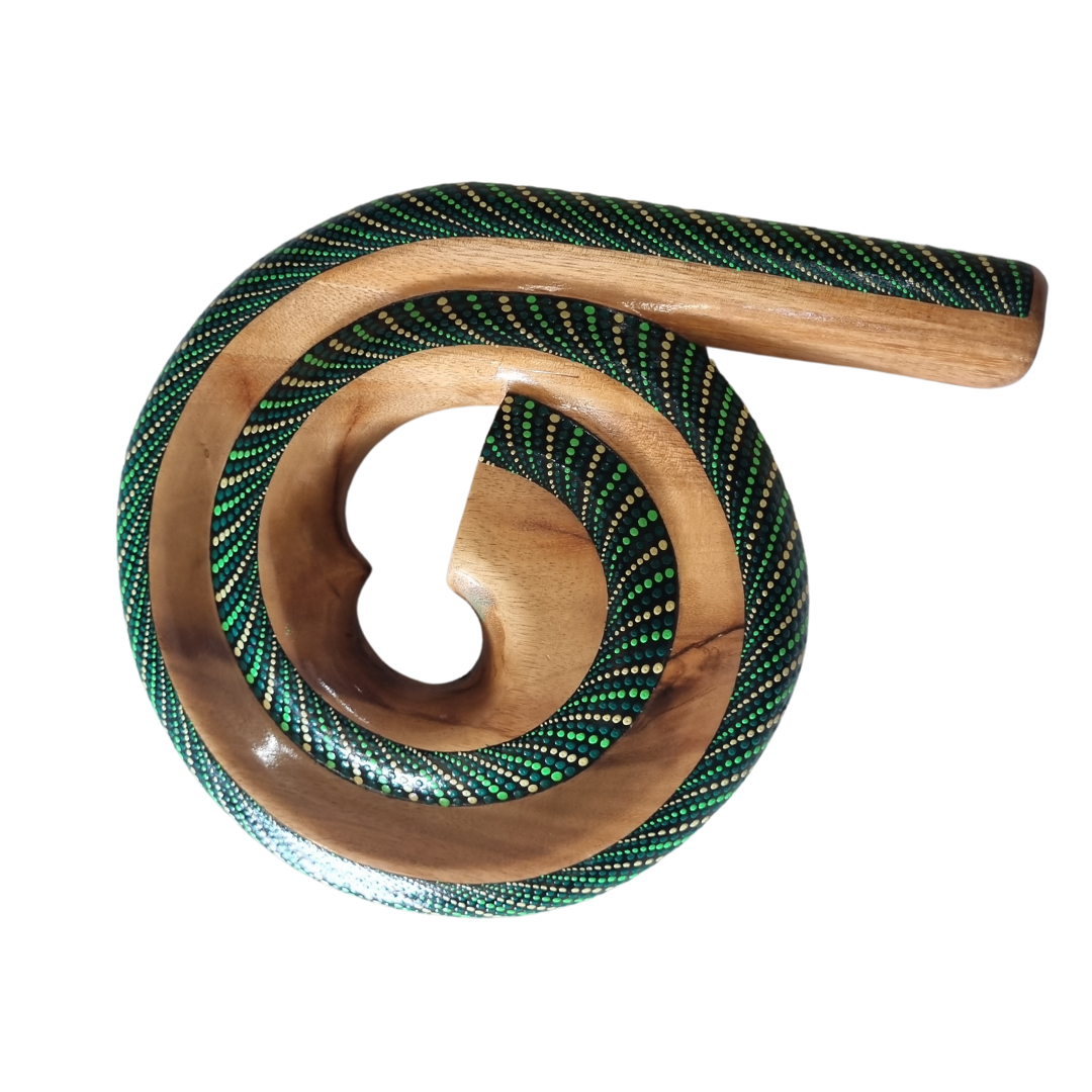 Compact Travel Spiral Musical Instrument GREEN SNAKE