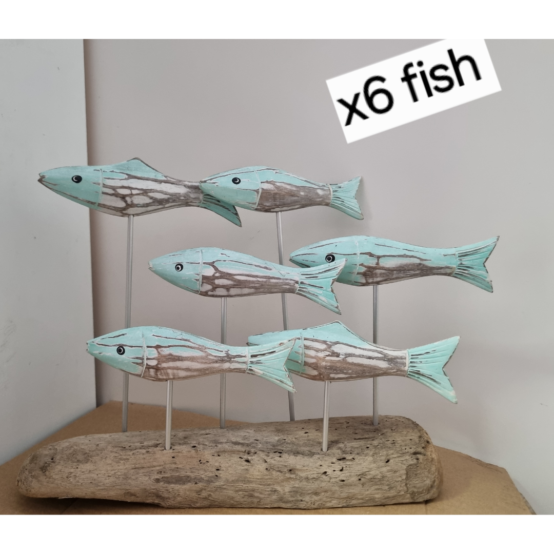 School Of Fish on Drift Wood Rustic