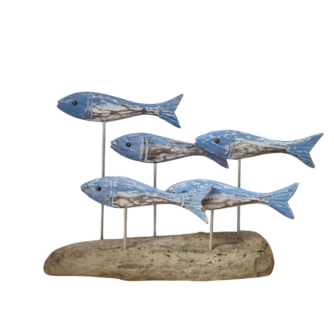 School Of Fish on Drift Wood Rustic