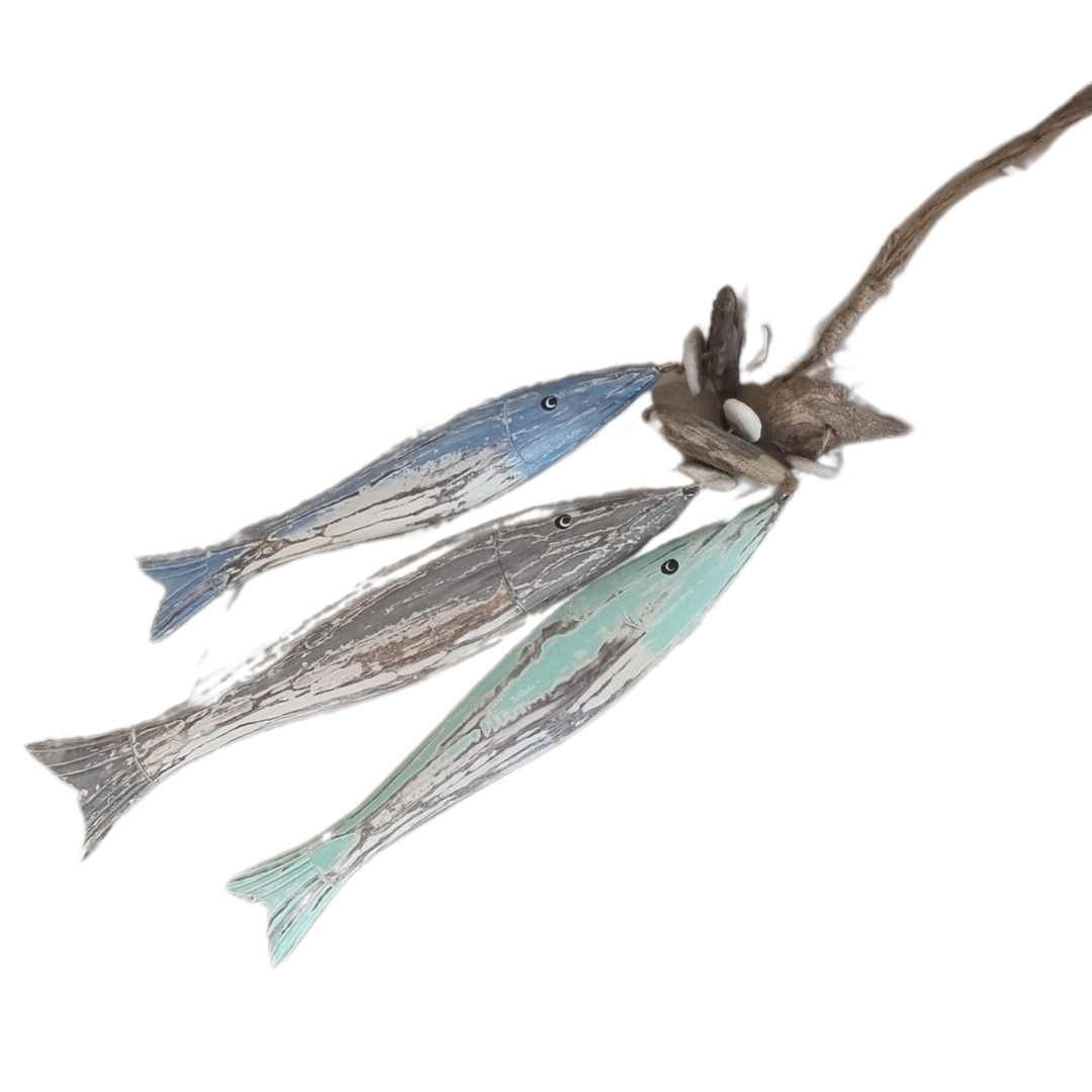 Driftwood Hand-Carved Fish Decor