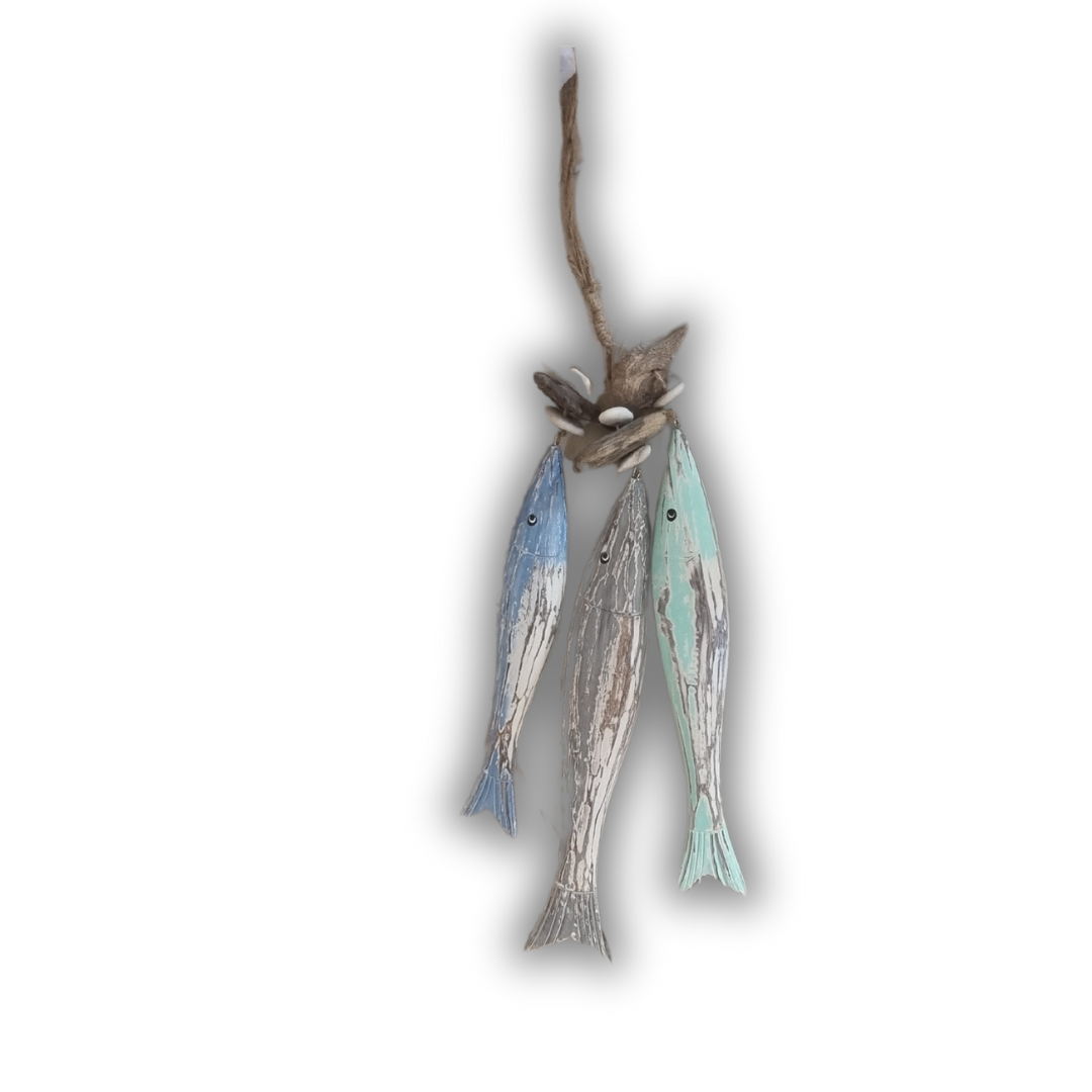 Driftwood Hand-Carved Fish Decor
