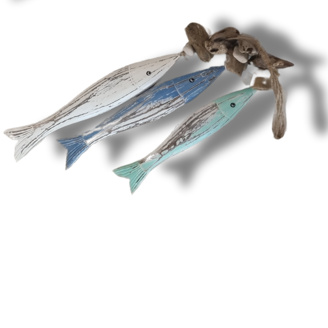 Driftwood Hand-Carved Fish Decor