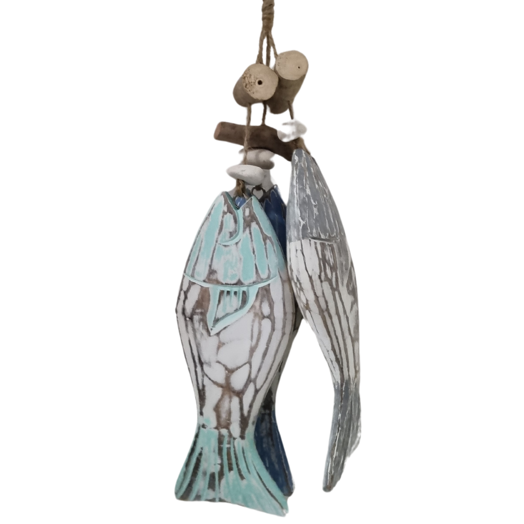 Driftwood Hand-Carved Fish Decor