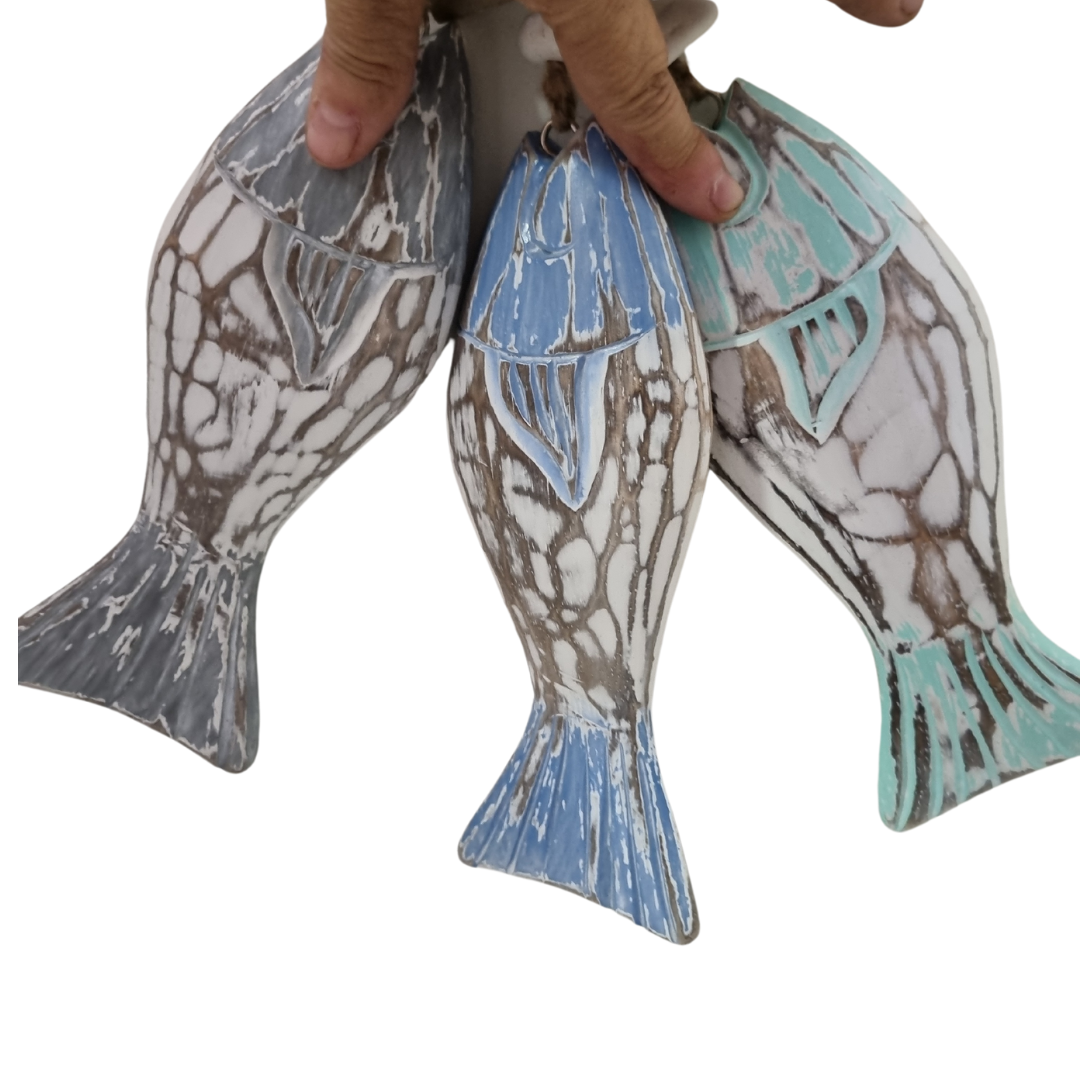 Driftwood Hand-Carved Fish Decor