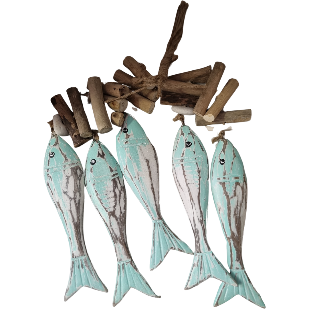 Driftwood Hand-Carved Fish Decor