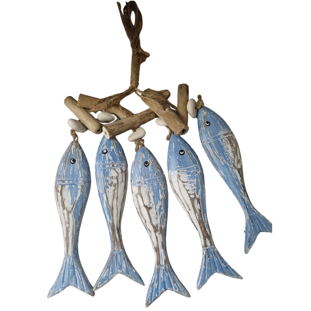 Driftwood Hand-Carved Fish Decor