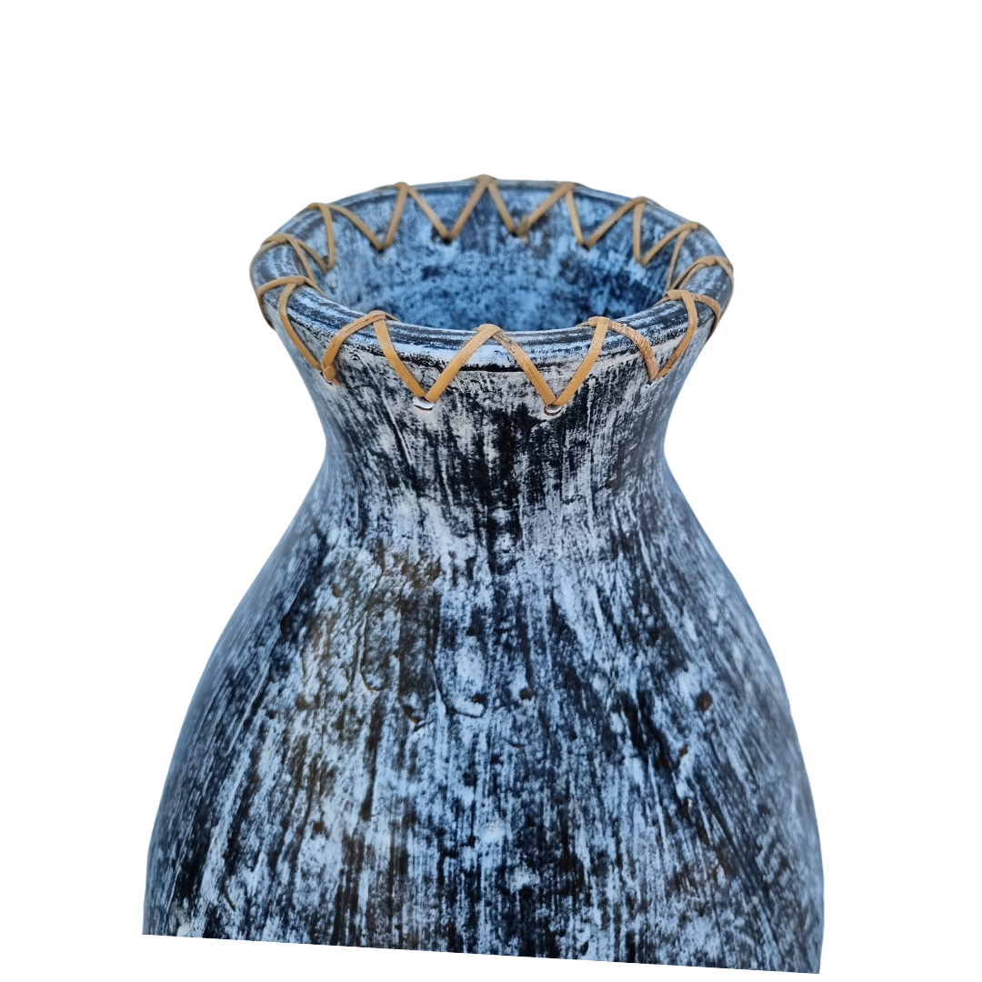 close up of vase on white background