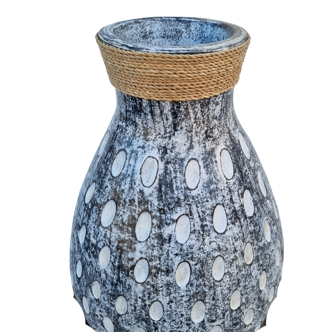 close up Black Tones Vase oh white background